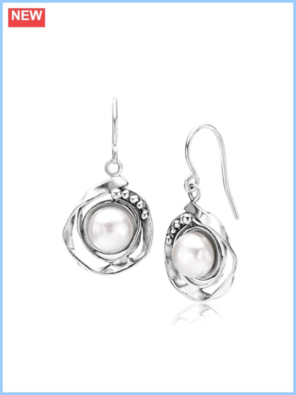925 Sterling Silver Freshwater Pearl Dangle Earrings Handcrafted
